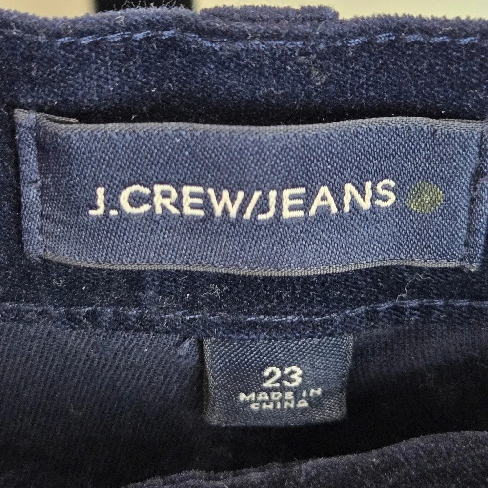 J Crew Billie Demi Boot Crop Velvet Corduroy Pants Navy Blue Size 23 Indie